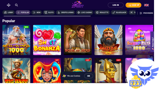 Spelaanbod SpinSpirit casino spellen