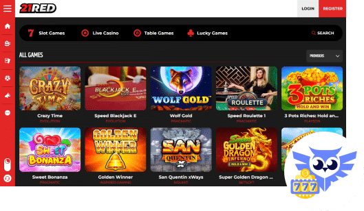 Spelaanbod 21Red casino spellen