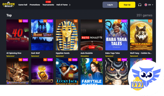Spelaanbod GoldenBilly casino spellen