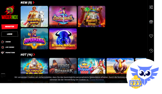 Spelaanbod WagerInox casino spellen