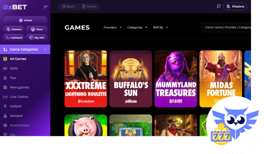 Spelaanbod 0xBet casino spellen