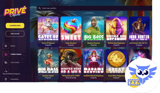 Spelaanbod PriveCasino spellen