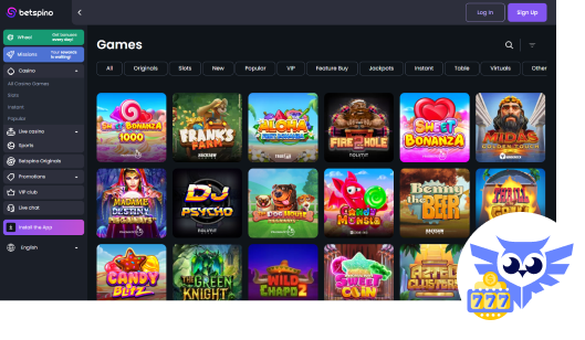Spelaanbod bij Betspino casino