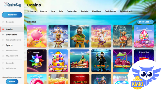 Spelaanbod bij Casino Sky