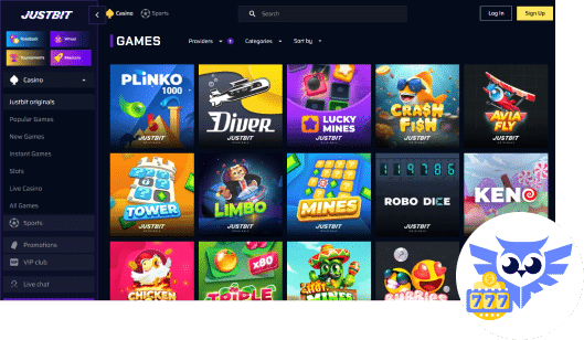Spelaanbod bij Justbit casino