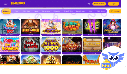 Spelaanbod bij Simsino casino 1