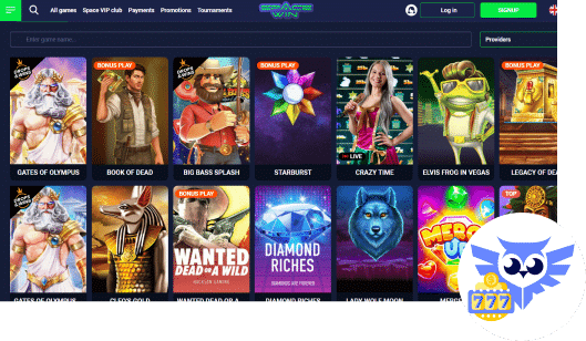 Spelaanbod bij SpaceWin casino