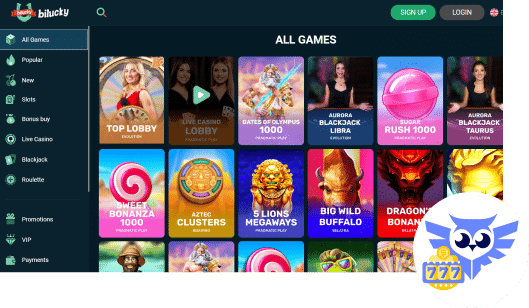 Spelaanbod bij het Bilucky casino