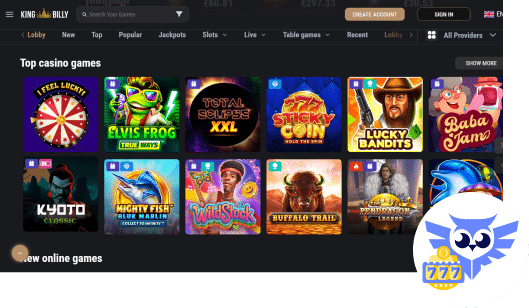 Spelaanbod in het KingBilly Casino