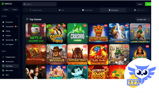 Ontdek alle casino games bij Bets.io