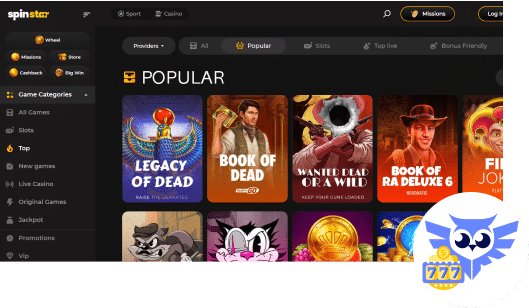 Dit zijn de spellen die je mag verwachten in het Spin star casino