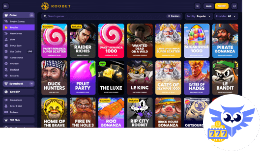 Spelaanbod bij Roobet casino