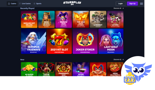 Spelaanbod in het StarsPlay online casino