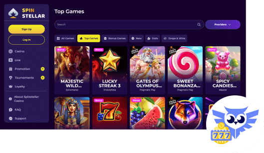 Ontdek alle Spinstellar casino games