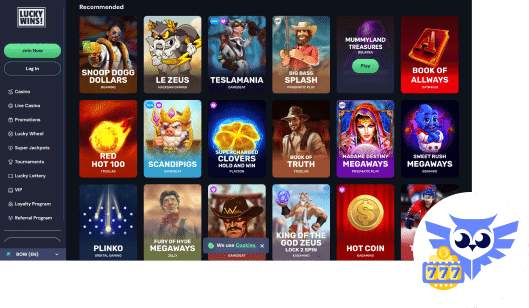 Spelaanbod bij Lucky Wins Casino