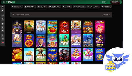 Spelaanbod bij Uspin.me