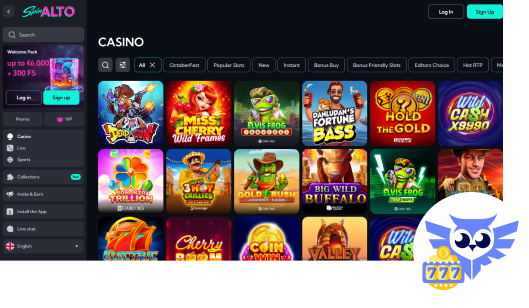 Spelaanbod bij het Spin Alto casino online